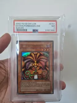 2002 Yugioh PSA 7 Exodia The Forbidden One LOB-E101 Ultra Rare Euro Unlimited - Image 1