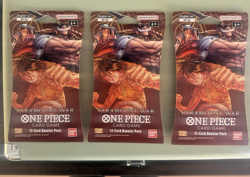 One Piece TCG OP-02 Paramount War Sleeved Booster Packs Sealed English LOT of 3 - Image 1