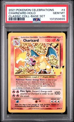 2021 POKEMON CELEBRATIONS CLASSIC COLLECTION #4 CHARIZARD-HOLO PSA 10 - Image 1