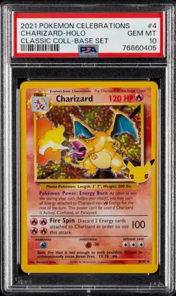 2021 POKEMON CELEBRATIONS CLASSIC COLLECTION #4 CHARIZARD-HOLO PSA 10 #4 - Image 1