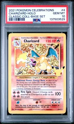 2021 POKEMON CELEBRATIONS CLASSIC COLLECTION #4 CHARIZARD-HOLO PSA 10 - Image 1