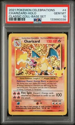 2021 POKEMON CELEBRATIONS CLASSIC COLLECTION #4 CHARIZARD-HOLO PSA 10 - Image 1