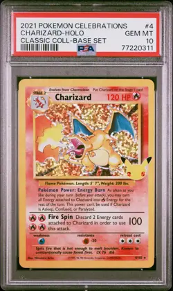 2021 POKEMON CELEBRATIONS CLASSIC COLLECTION CHARIZARD-HOLO#4 PSA 10 - Image 1