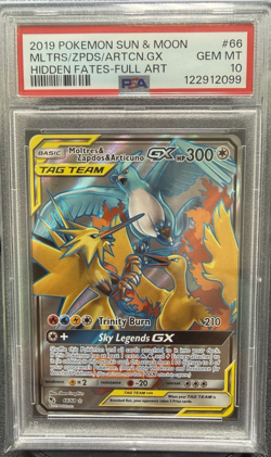 2019 POKEMON SUN & MOON MLTRS/ZPDS/ARTCN.GX HIDDEN FATES-FULL ART #66 PSA 10 - Image 1