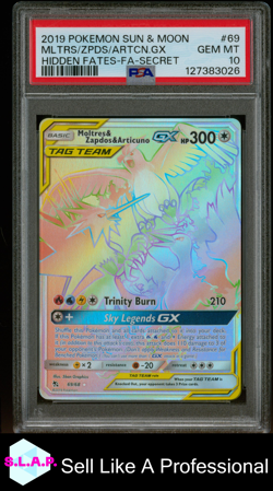 MLTRS/ZPDS/ARTCN.GX POKEMON SUN&MOON HIDDEN FATES EN 2019 #69 PSA 10 - Image 1