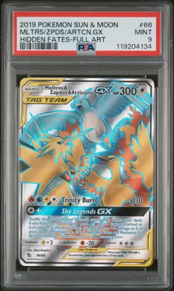 2019 POKEMON SUN & MOON HIDDEN FATES MLTRS/ZPDS/ARTCN.GX#66 FULL ART PSA 9 - Image 1