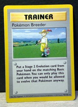 Pokemon Breeder 76/102 Shadowless Base Set Trainer Vintage TCG - Image 1