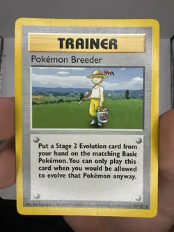 Pokemon Breeder 76/102 Shadowless Base Set Trainer Vintage TCG NM - Image 1