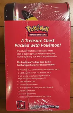 Pokemon 25th Anniversary Celebrations Treasure Chest Lunchbox Tin Factory SEALED - Image 2