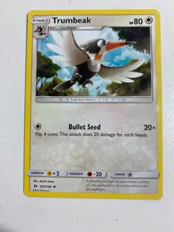 Pokemon TCG 107/149 Trumbeak Stage 1 Uncommon Sun and Moon Very Good Condition - Image 1