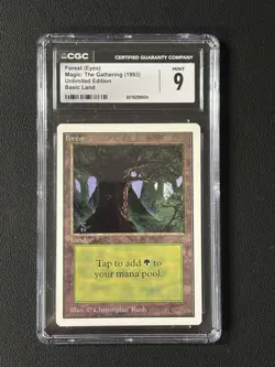 Magic: The Gathering Forest (Eyes) CGC MINT 9 Unlimited Edition Basic Land MTG - Image 1