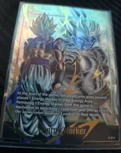 Dragon Ball Fusion World Card Gogeta Energy Marker Promo Prize Gold E-21 DBZ - Image 1
