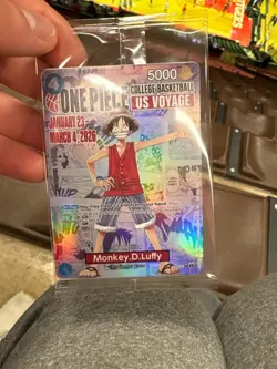 One Piece Monkey D. Luffy College Basketball US Voyage Promo Card FREE Ship! - Image 1