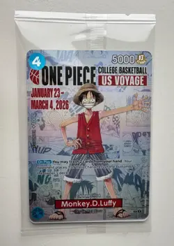 One Piece Monkey D. Luffy College Basketball US Voyage Promo Card FREE Ship! - Image 3
