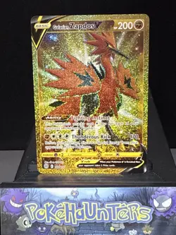 Pokemon Card Galarian Zapdos V 192/172 Brilliant Stars Gold Secret Rare NM - Image 1