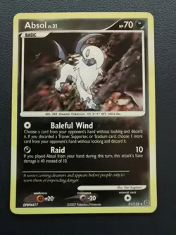 Pokemon Card Absol 21/132 D&P Secret Wonders Reverse Holo Rare - Image 1