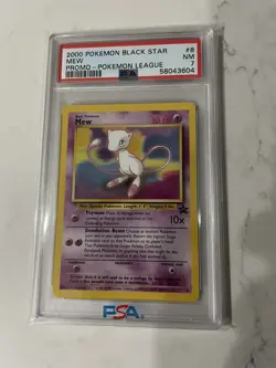 2000 Pokemon Black Star Promo PSA 7 NM Card #8 Mew 😈 - Image 1