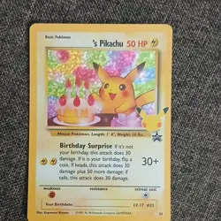 Pokemon TCG ______'s Pikachu 24/53 Wotc Promo Holo Basic 50 HP Card - Image 1