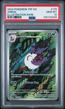 2024 POKEMON TEF EN-TEMPORAL FORCES ILLUSTRATION RARE #176 ARBOK PSA 10 - Image 1