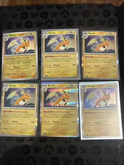Pokemon Raichu Holo Rare Card 019/091 Six Copies - Image 1