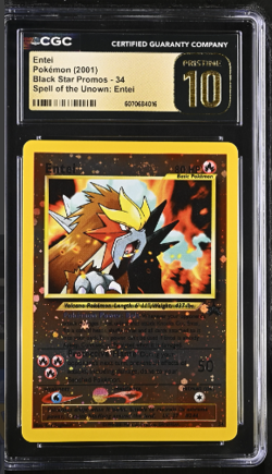 Pokemon Entei 34 Reverse Holo Black Star Promo - CGC 10 PRISTINE - Image 1