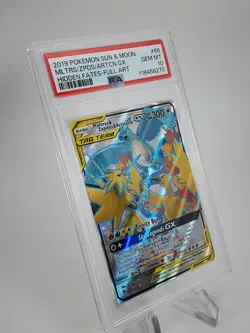 2019 POKEMON SM HIDDEN FATES #66 FULL ART/MOLTRES & ZAPDOS & ARTICUNO GX PSA 10 - Image 2