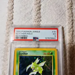 1999 Pokemon Jungle Scyther Holo No Symbol PSA 5 EX #10 - Image 2