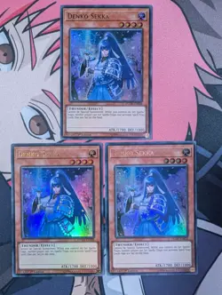 YuGiOh! Denko Sekka DUDE-EN030 Ultra Rare x3 PLAYSET 1st Ed - Image 1