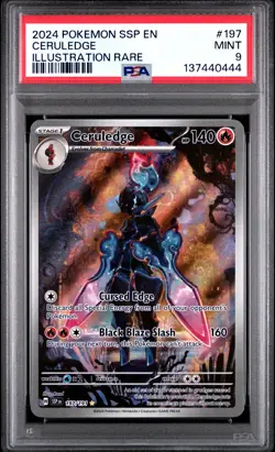 2024 POKEMON SSP EN-SURGING SPARKS ILLUSTRATION RARE #197 CERULEDGE PSA 9 - Image 1