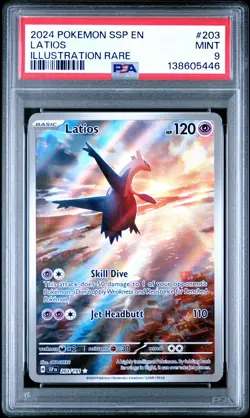 2024 POKEMON SSP EN-SURGING SPARKS ILLUSTRATION RARE #203 LATIOS PSA 9 - Image 1