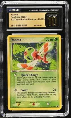 Pokemon Yanma 2004 EX Team Rocket Returns 28/109 CGC PRISTINE 10 - Image 1