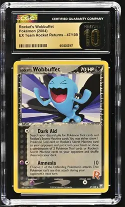 Pokemon Rocket's Wobbuffet (2004) EX Team Rocket Returns 47/109 CGC PRISTINE 10 - Image 1