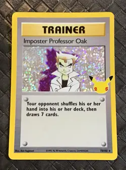POKEMON CARD TRAINER IMPOSTER PROFESSOR OAK 73/102 Celebrations Rare Holo - Image 1