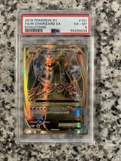 Pokemon 2016 XY Evolutions #101 Full Art M Charizard EX PSA 6 - Image 2