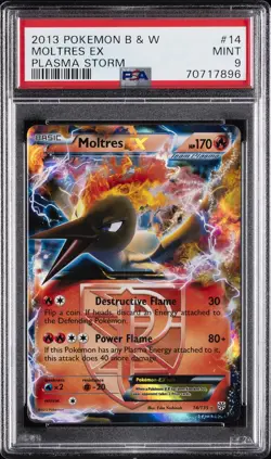2013 POKEMON B&W PLASMA STORM #14 MOLTRES EX PSA 9 - Image 1