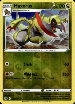 Haxorus - Reverse Holo Rare - Brilliant Stars 112/172 - MINT - Pokemon - Image 1