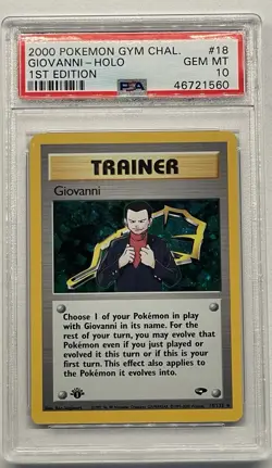 PSA 10 Giovanni 18/132 1st Edition Pokemon Gym Challenge Holo Gem Mint - Image 1
