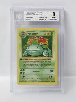 POKEMON BASE SET 1ST EDITION VENUSAUR HOLO #15 BGS 8 VERY NICE!!! - Image 1