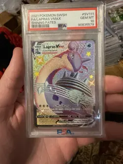 2021 POKEMON SWORD & SHIELD SHINING FATES #SV111 FULL ART/LAPRAS VMAX PSA 10 - Image 1