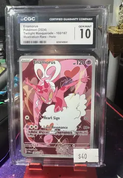 Enamorus 180/167 CGC 10 - Twilight Masquerade Secret Illustration Rare Pokemon - Image 1