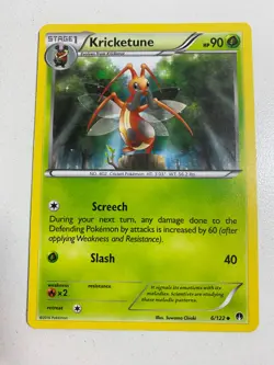 Pokemon TCG 6/122 Kricketune Stage 1 Uncommon XY Breakpoint Ex. Condition - Image 1