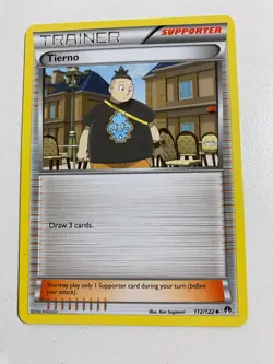 Pokemon TCG 112/122 Trainer Tierno Uncommon Breakpoint Very Good Condition - Image 1