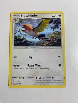 Pokemon TCG 110/145 Fletchinder Stage 1 Uncommon Guardians Rising Very Good Cond - Image 1
