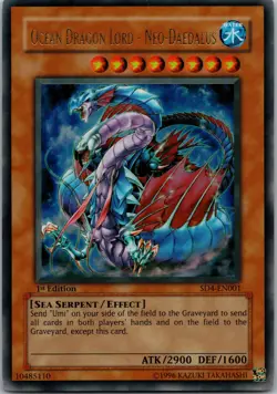 Yugioh Ocean Dragon Lord - Neo-Daedalus SD4-EN001 1st Edition Ultra Rare NM - Image 1