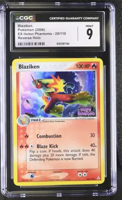 2006 POKEMON EX HOLON PHANTOMS BLAZIKEN #20/110 REVERSE RARE HOLO FOIL CGC 9 - Image 1