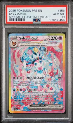 2025 POKEMON PRE EN-PRISMATIC EVOLUTIONS #156 SYLVEON EX PSA 10 - Image 1