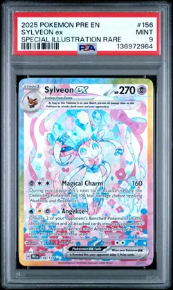 2025 POKEMON PRE EN-PRISMATIC EVOLUTIONS #156 SYLVEON ex SIR PSA 9 - Image 1