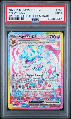 2025 POKEMON PRISMATIC EVOLUTIONS SPECIAL ILLUSTRATION RARE SYLVEON EX PSA 9 - Image 1