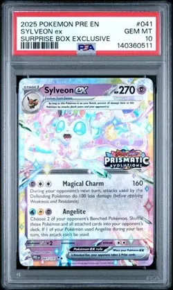 Pokemon Prismatic Evolutions Sylveon ex 041/131 Surprise Box Stamped PSA 10 - Image 1