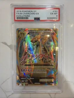 2016 POKEMON XY EVOLUTIONS #101 FULL ART/M CHARIZARD EX PSA 6 - Image 1